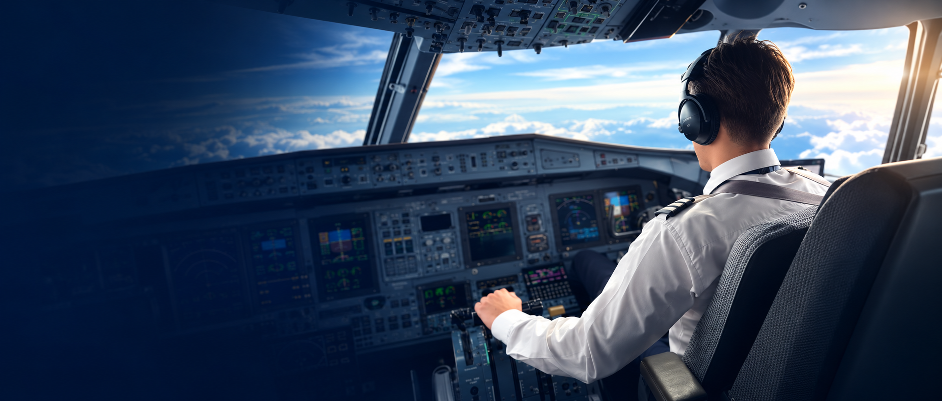 Piloto de Avianca en cabina